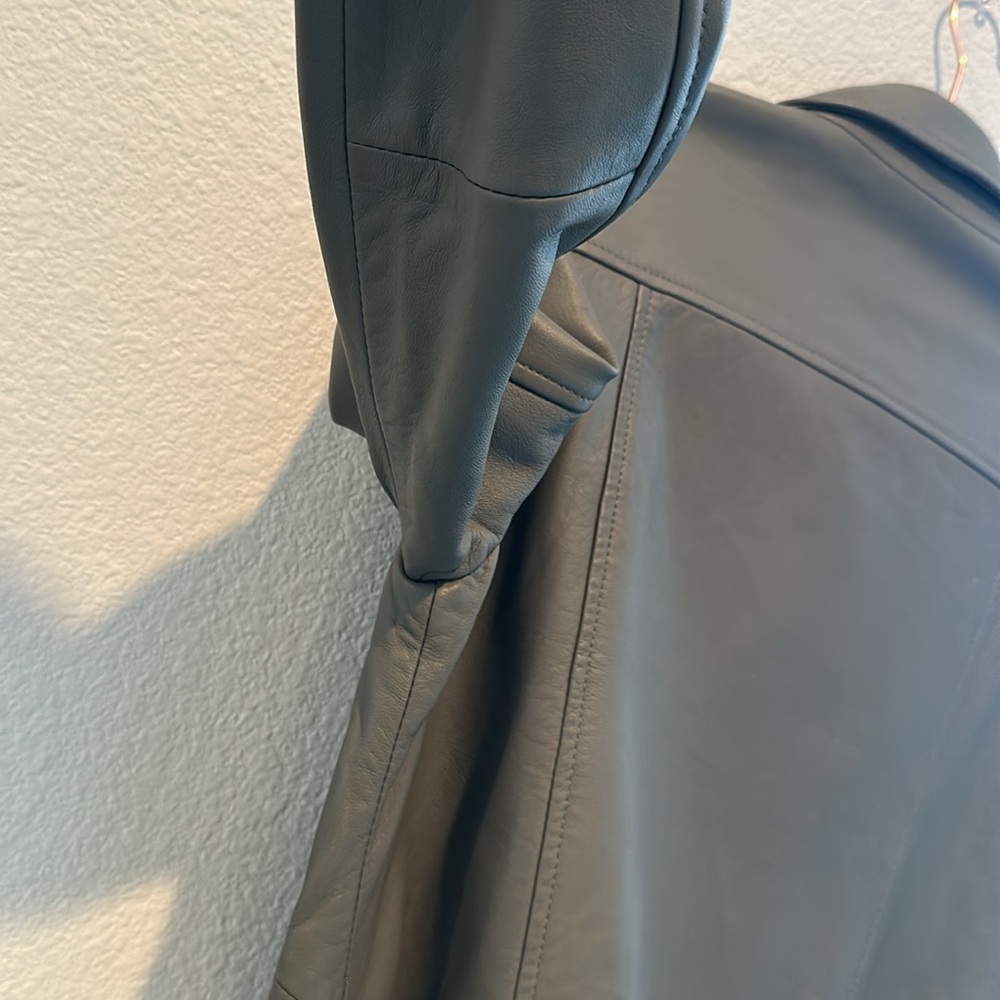 Allison Leather Moto Jacket in Army Green - Medium - Picture 7 of 9